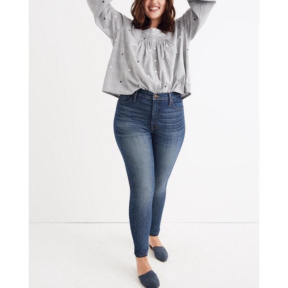 Madewell Denim - NWT Madewell 10" High-Rise Skinny Jeans Adjustable Edition - Dark Wash - Size 37